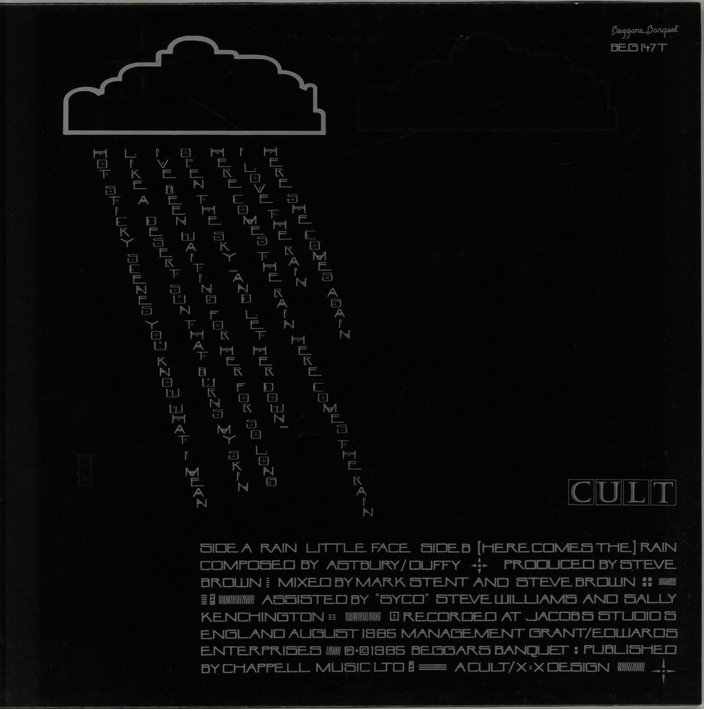 The Cult Rain UK 12" vinyl single (12 inch record / Maxi-single) CLT12RA60376