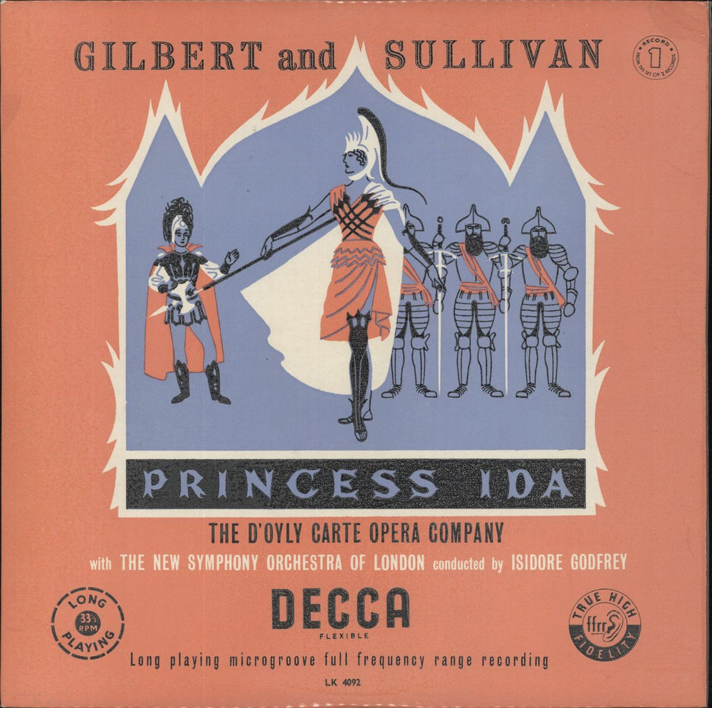 The D'Oyly Carte Opera Company Princess Ida UK 2-LP vinyl record set (Double LP Album) LK4092/93