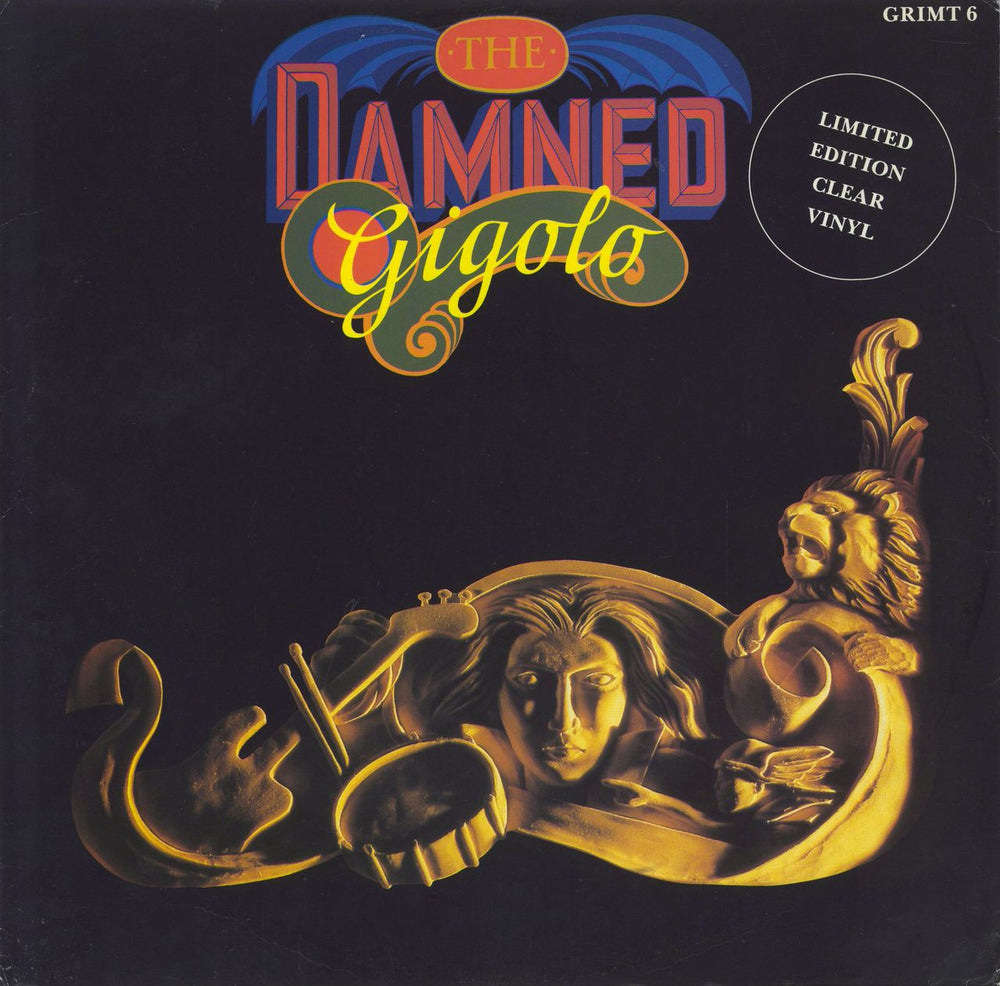 The Damned Gigolo - Clear Vinyl UK 12" vinyl single (12 inch record / Maxi-single) GRIMT6