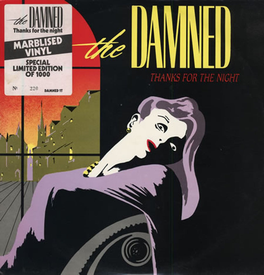 The Damned Thanks For The Night - Marbled Vinyl UK 12" vinyl single (12 inch record / Maxi-single) DAMNED1T