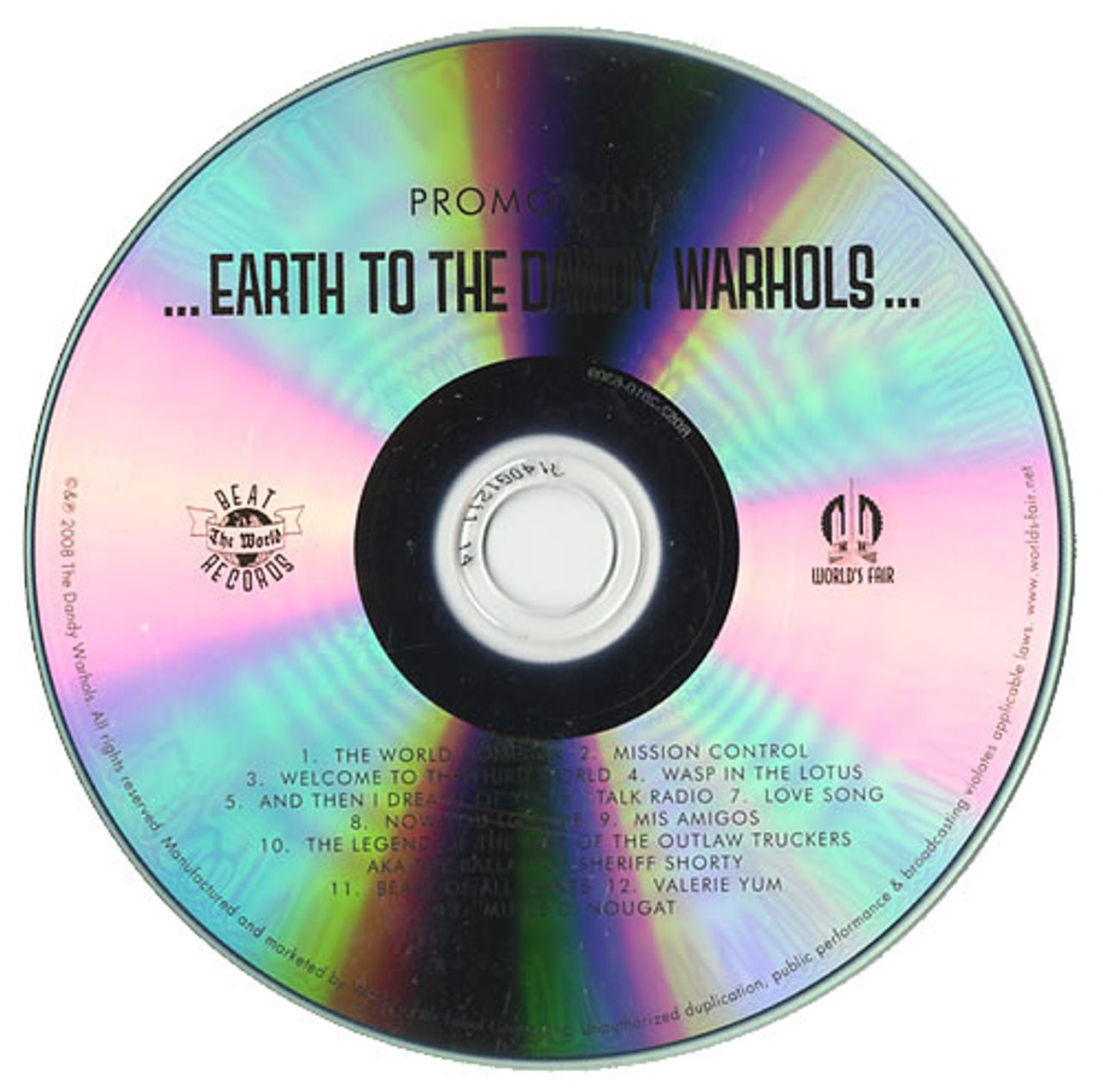 The Dandy Warhols Earth To The Dandy Warhols US Promo CD-R acetate CDR ACETATE