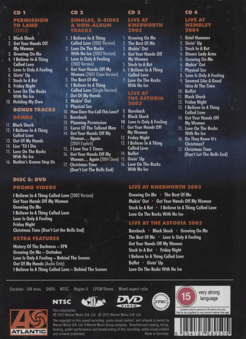 The Darkness Permission To Land… Again: 20th Anniversary - Sealed UK 4-CD album set 5054197580505