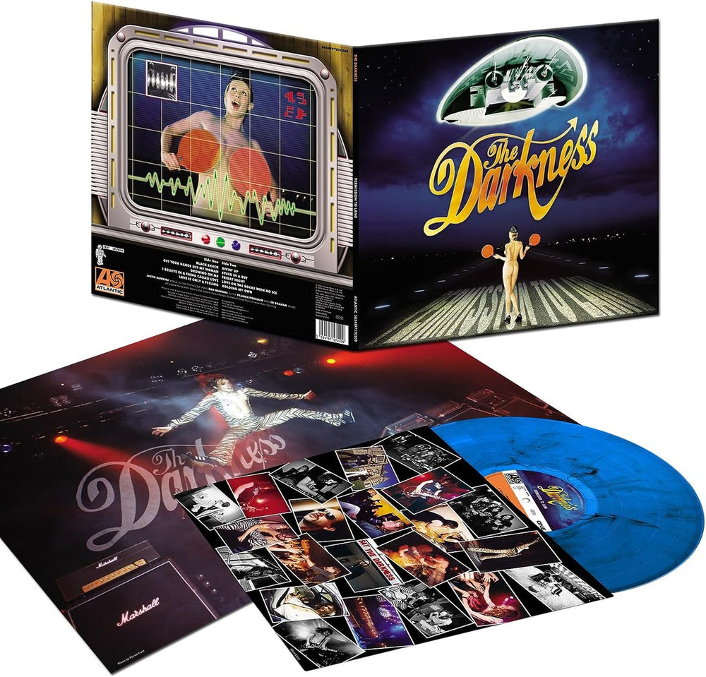 The Darkness Permission To Land - Blue Marbled Vinyl - Sealed UK vinyl LP album (LP record) 5054197580024