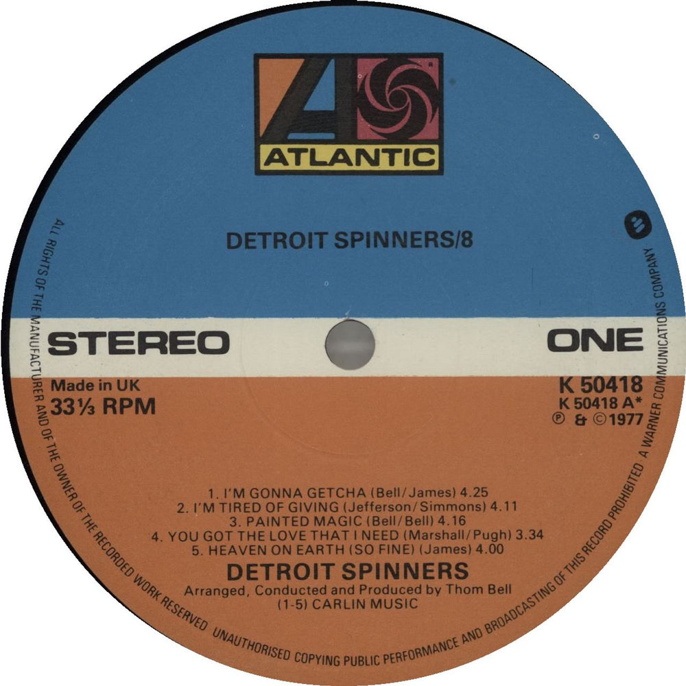 The Detroit Spinners Spinners/8 US vinyl LP album (LP record)