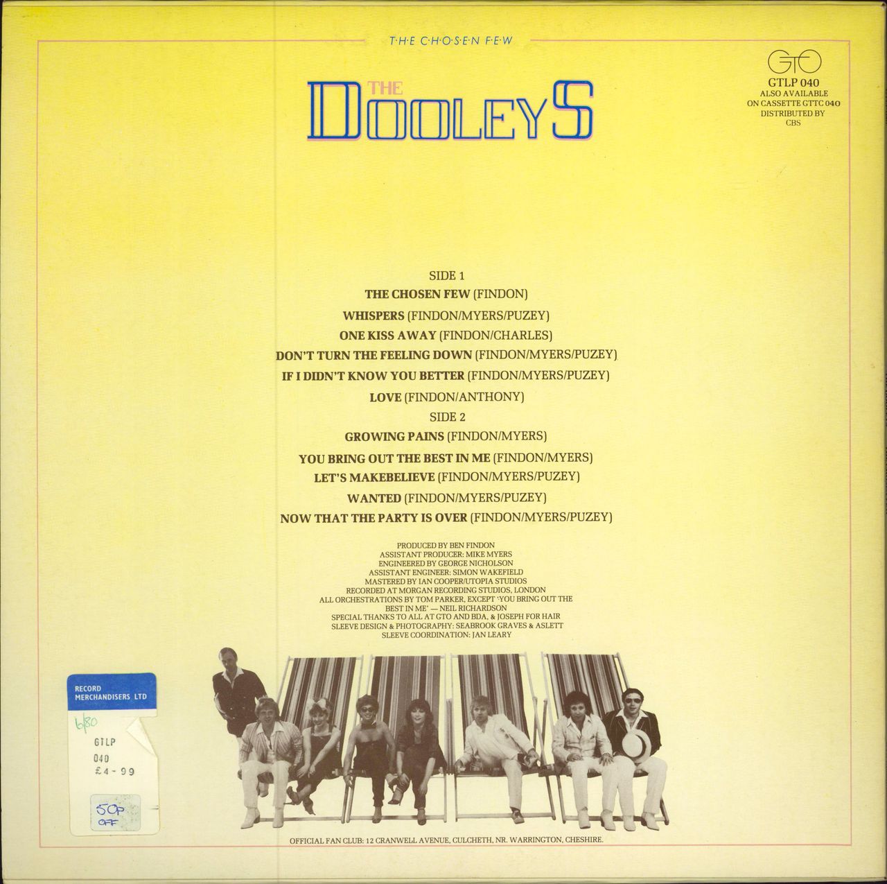The Dooleys The Chosen Few UK vinyl LP album (LP record)