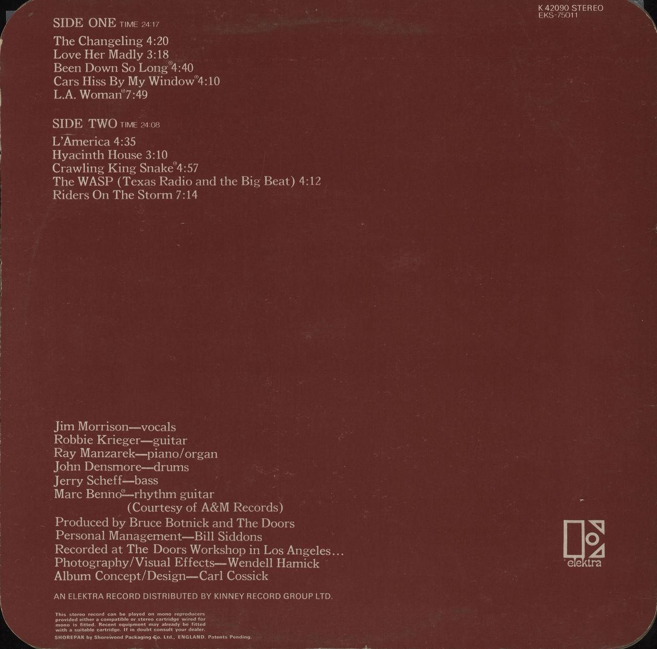 The Doors L.A. Woman - 1st - EX UK vinyl LP album (LP record)