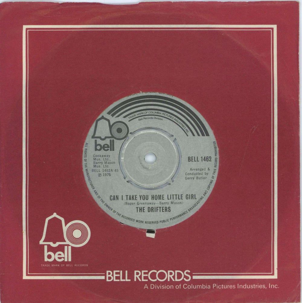 The Drifters Can I Take You Home Little Girl UK 7" vinyl single (7 inch record / 45) BELL1462
