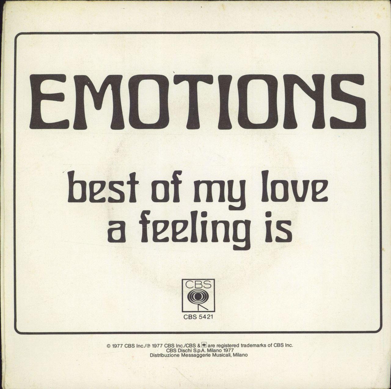 The Emotions (Soul) Best Of My Love Italian 7" vinyl single (7 inch record / 45)