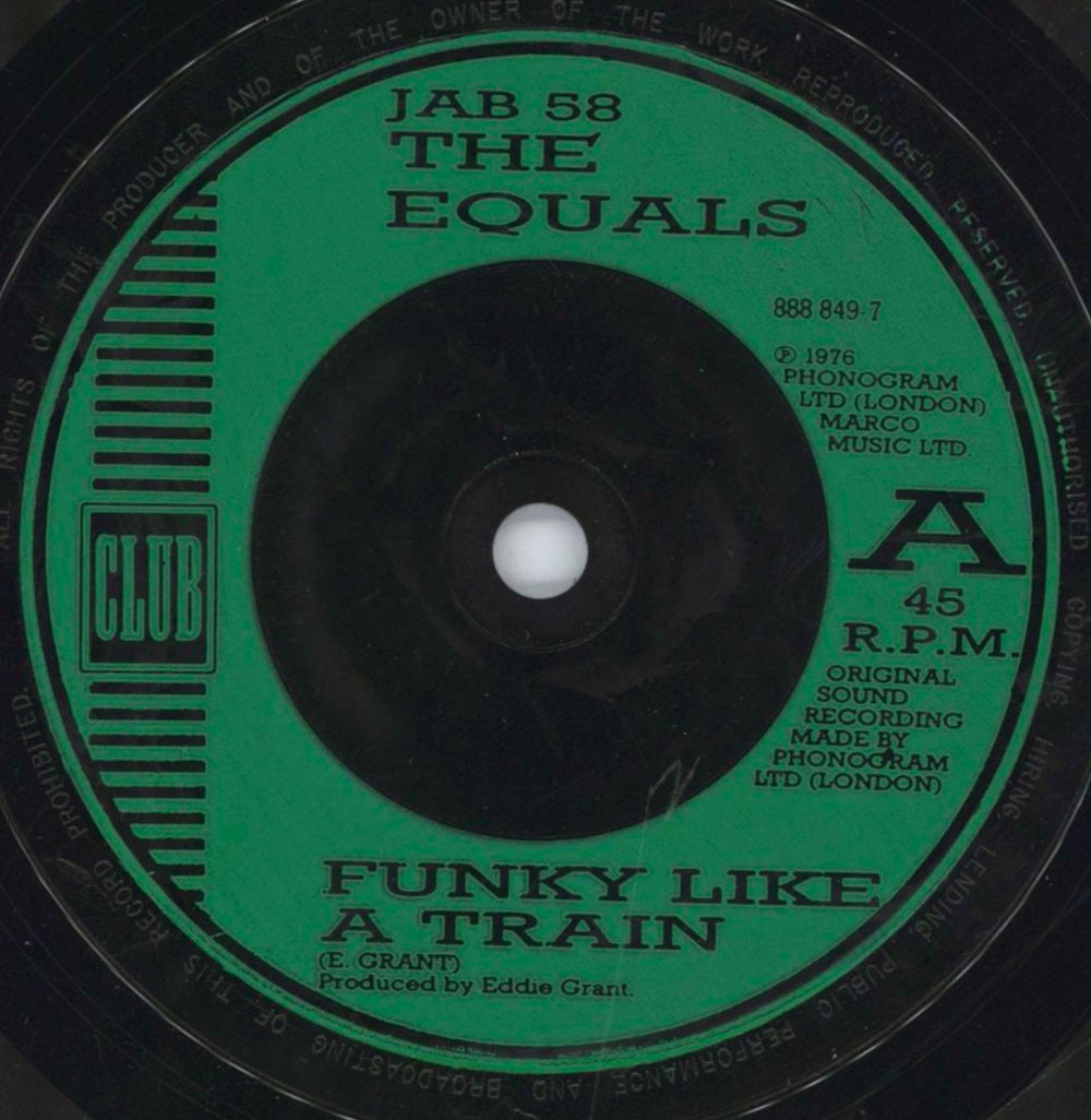 The Equals Funky Like A Train UK 7" vinyl single (7 inch record / 45) EQU07FU817070