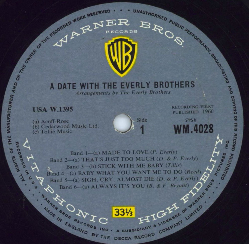 The Everly Brothers A Date With The Everly Brothers - 1st UK vinyl LP album (LP record) EBRLPAD696488