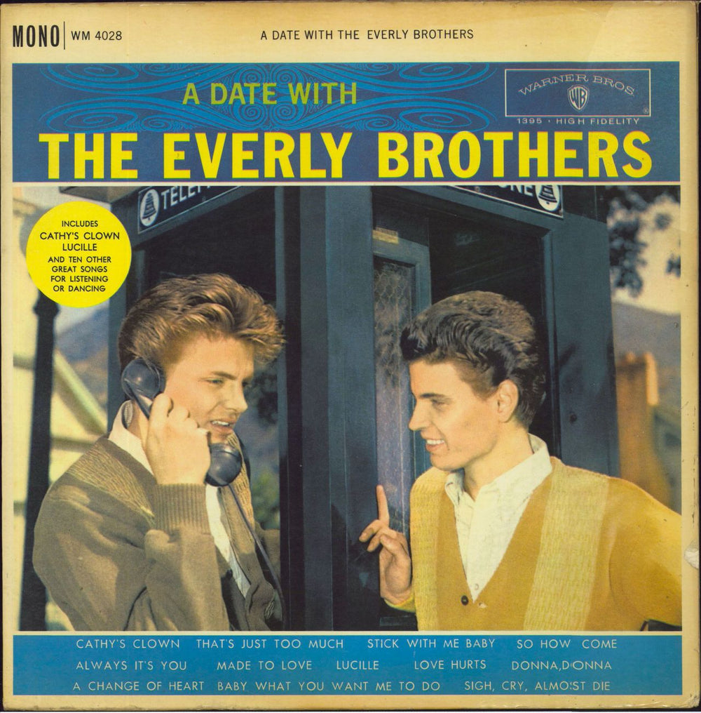 The Everly Brothers A Date With The Everly Brothers - 1st UK vinyl LP album (LP record) WM4028