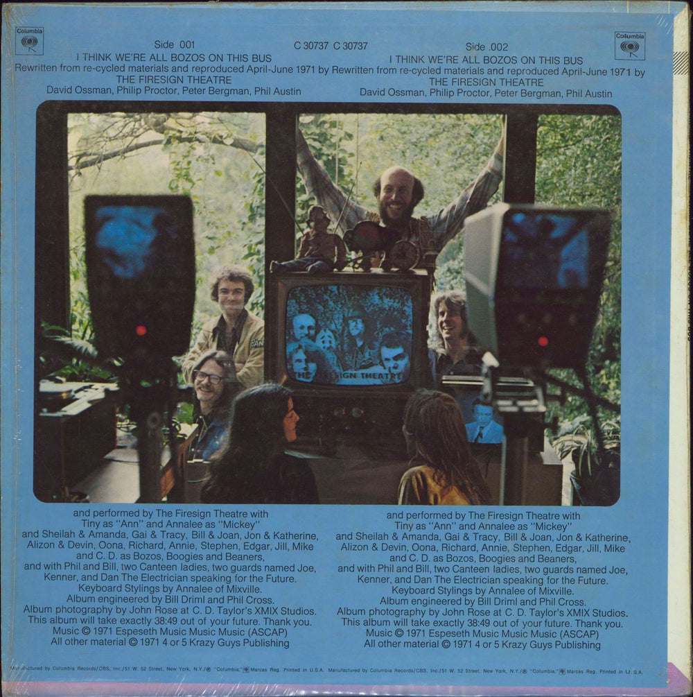 The Firesign Theatre I Think We're All Bozos On This Bus US vinyl LP album (LP record)