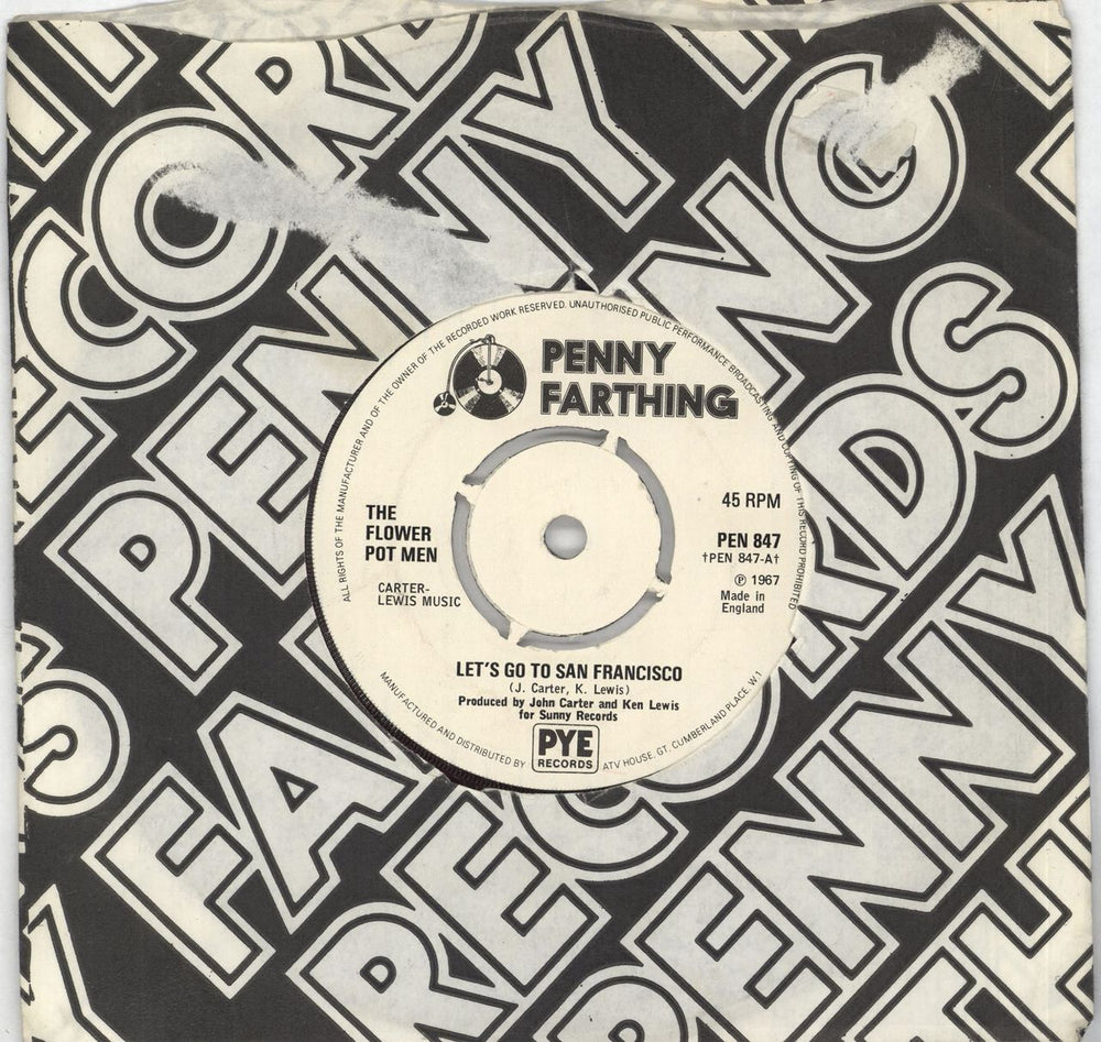 The Flower Pot Men Let's Go To San Francisco - 2nd UK 7" vinyl single (7 inch record / 45) PEN847