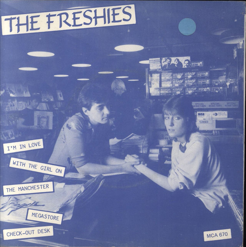 The Freshies I'm In Love With The Girl On The Manchester Megastore Check-Out Desk UK 7" vinyl single (7 inch record / 45) MCA670