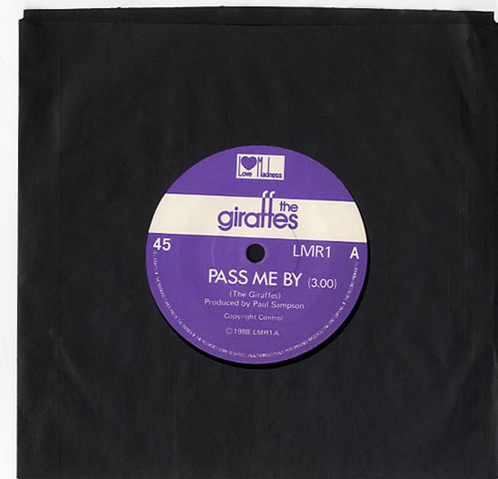 The Giraffes Pass Me By UK 7" vinyl single (7 inch record / 45) LMR1