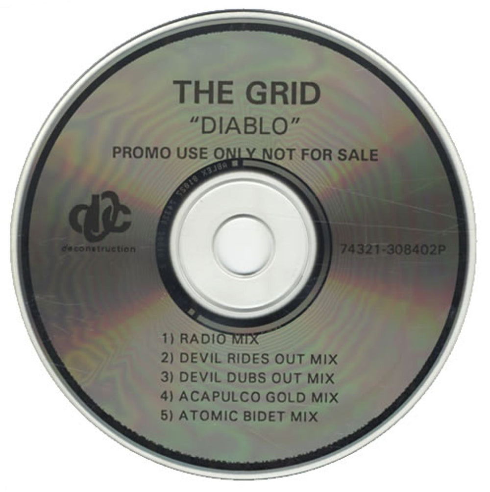 The Grid Diablo UK Promo CD single (CD5 / 5") 74321-308402P