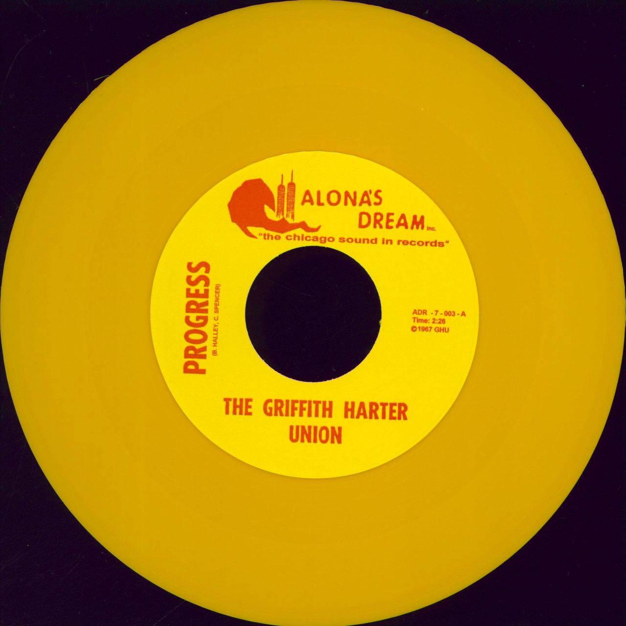 The Griffith Harter Union Progress - Yellow Vinyl US 7" vinyl single (7 inch record / 45) 3K207PR767460