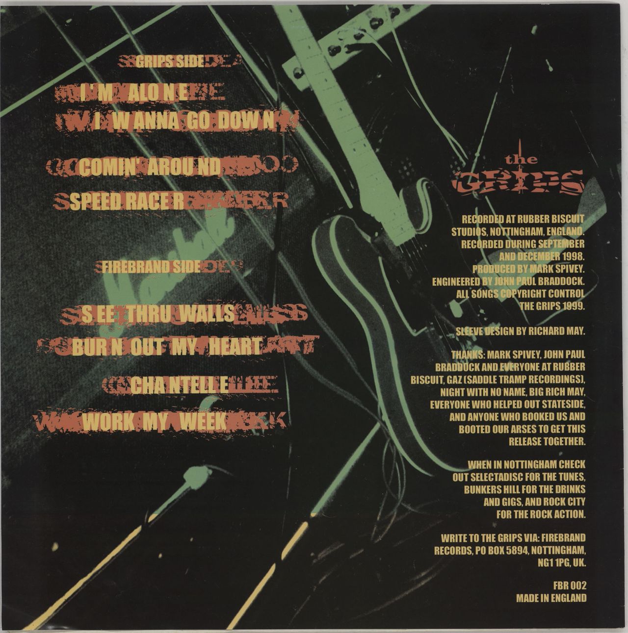 The Grips Firebrand Rock/N/Roll UK 10" vinyl single (10 inch record) 25-10FI764236
