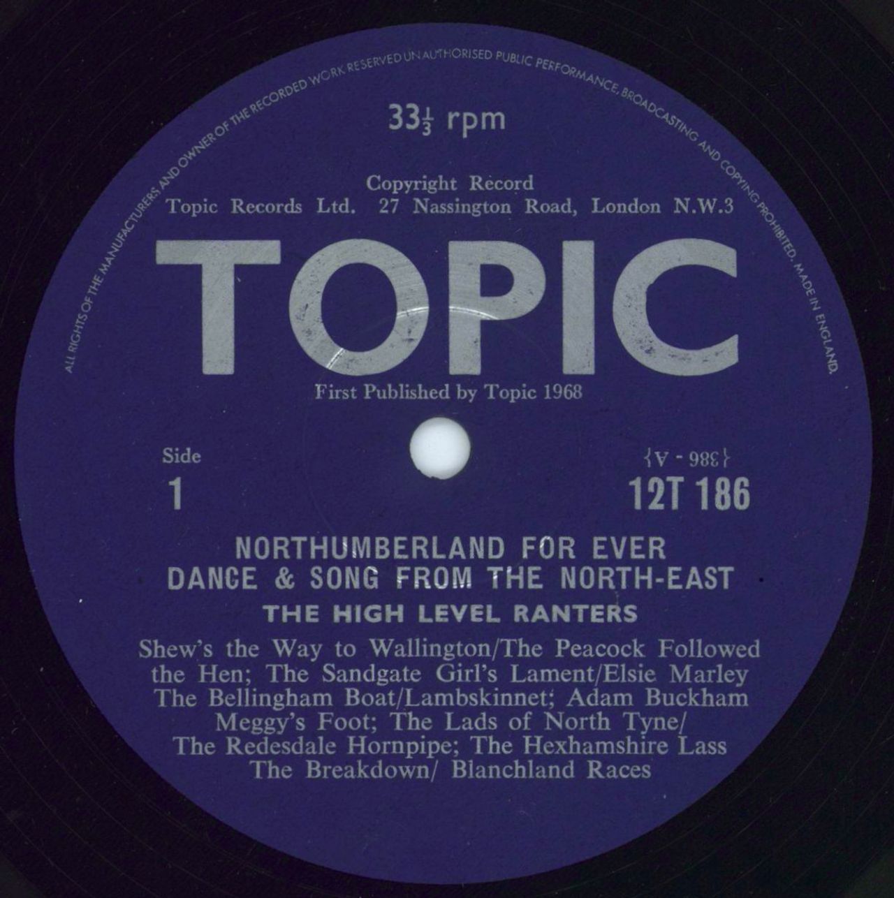 The High Level Ranters Northumberland For Ever UK vinyl LP album (LP record) WMXLPNO777738