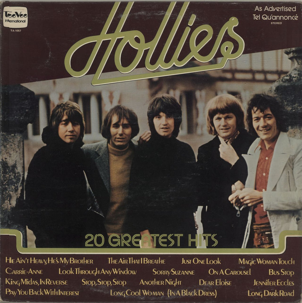 The Hollies 20 Greatest Hits Canadian vinyl LP album (LP record) TA-1057