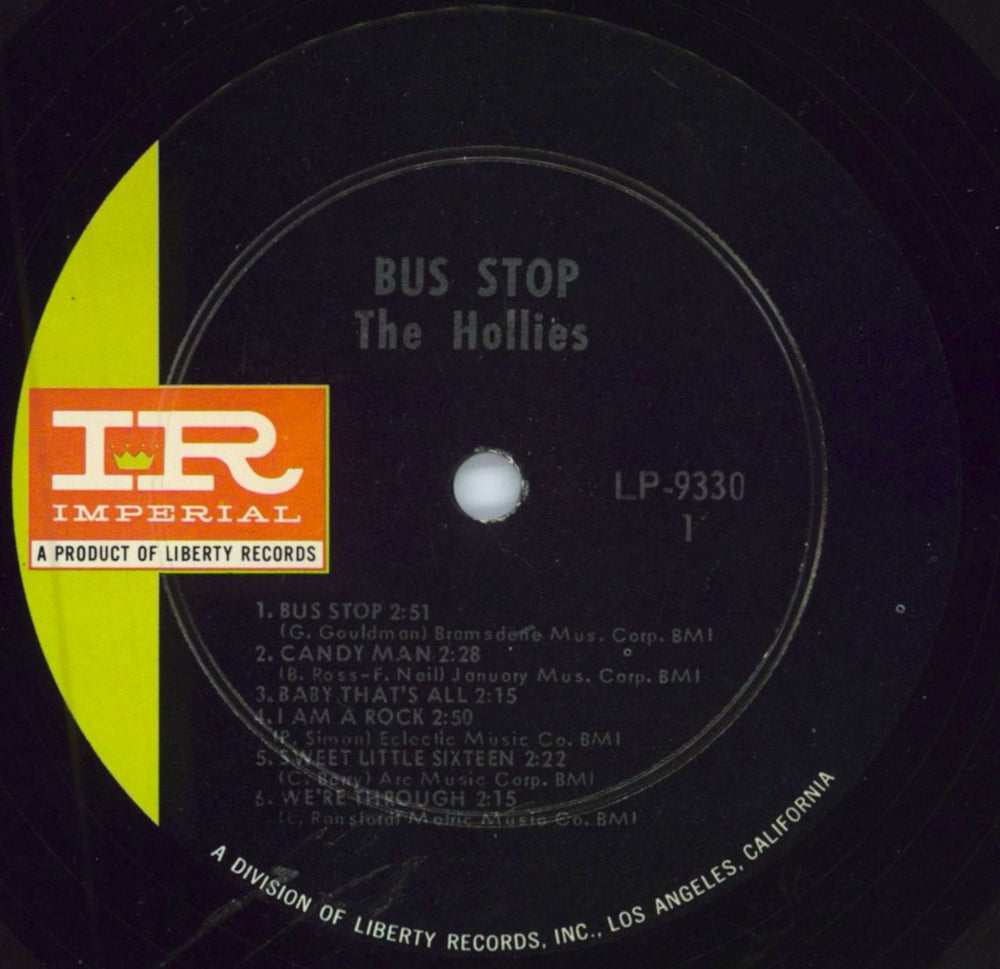 The Hollies Bus Stop-VG/EX US vinyl LP album (LP record) HLLLPBU786227