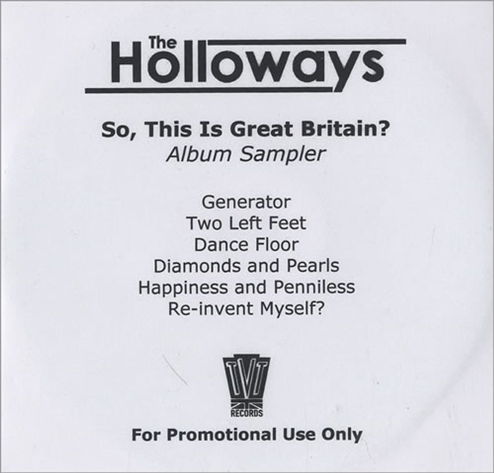 The Holloways So, This Is Great Britain? - Album Sampler UK Promo CD-R acetate CD-R ACETATE