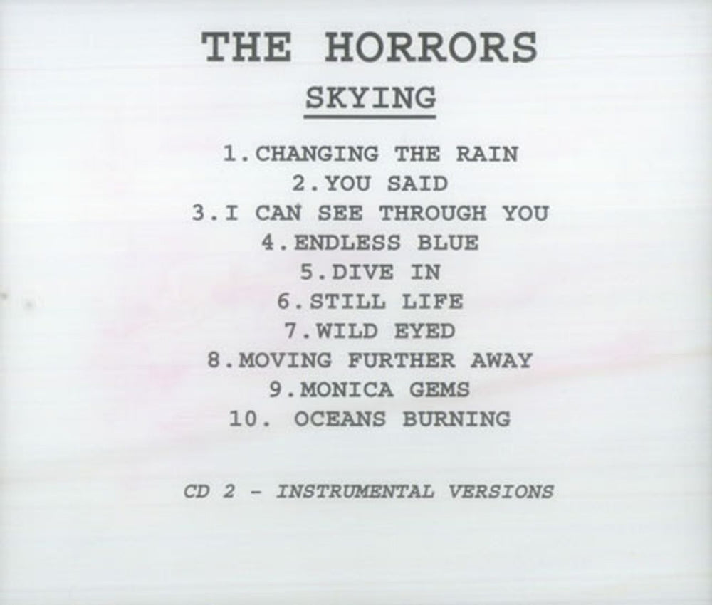 The Horrors Skying US Promo CD-R acetate 2 X CD-R ACETATE