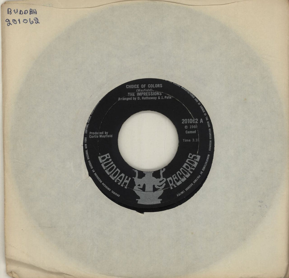 The Impressions Choice Of Colors UK 7" vinyl single (7 inch record / 45) 201062