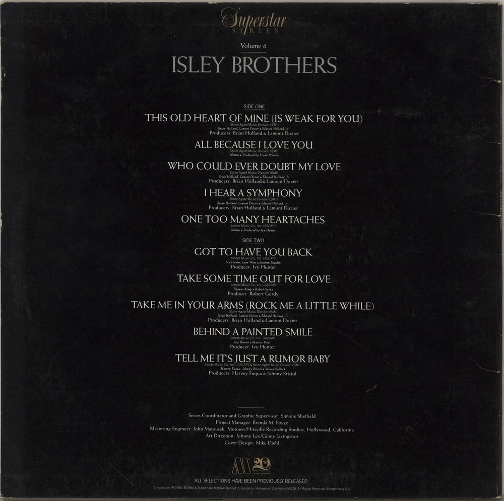 The Isley Brothers Motown Superstar Series US vinyl LP album (LP record) ISRLPMO759144