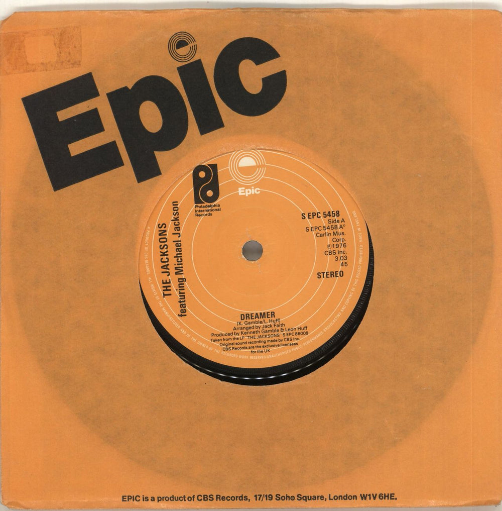 The Jackson Five Dreamer - Label Variant UK 7" vinyl single (7 inch record / 45) SEPC5458
