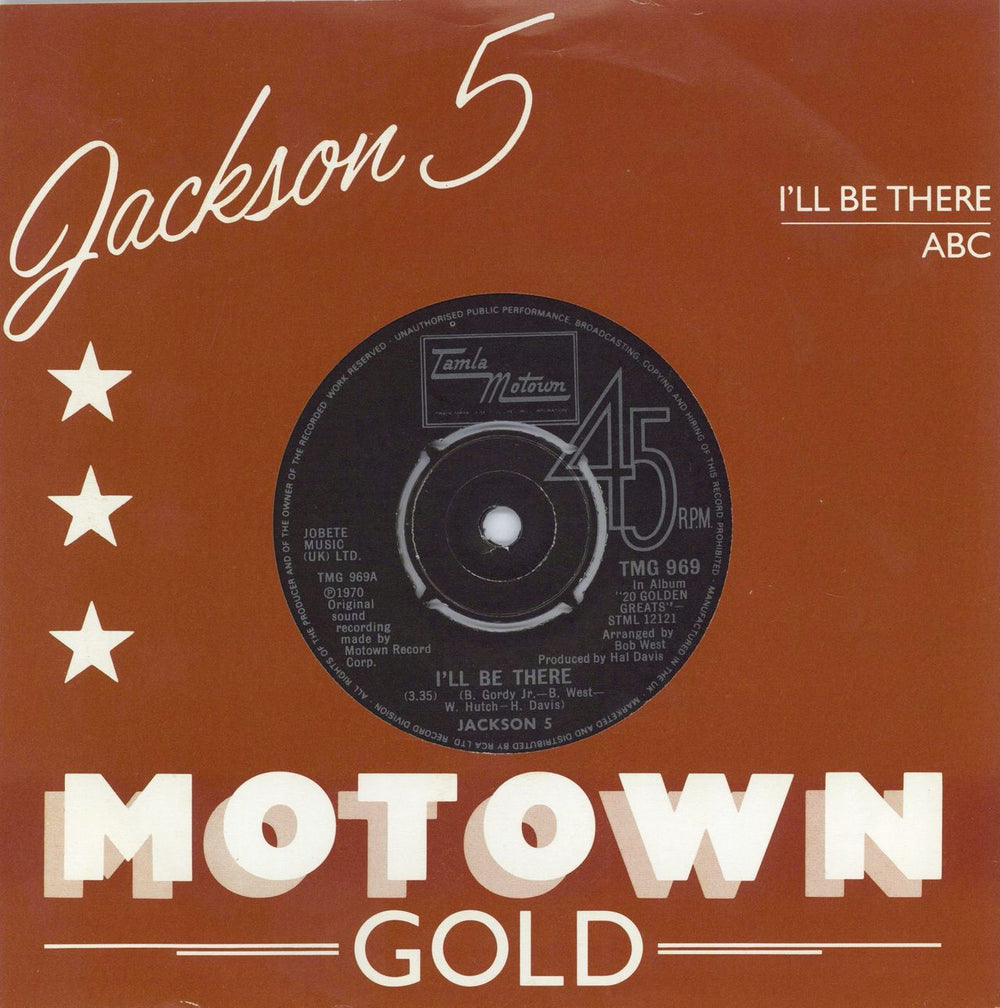 The Jackson Five I'll Be There UK Promo 7" vinyl single (7 inch record / 45) TMG969