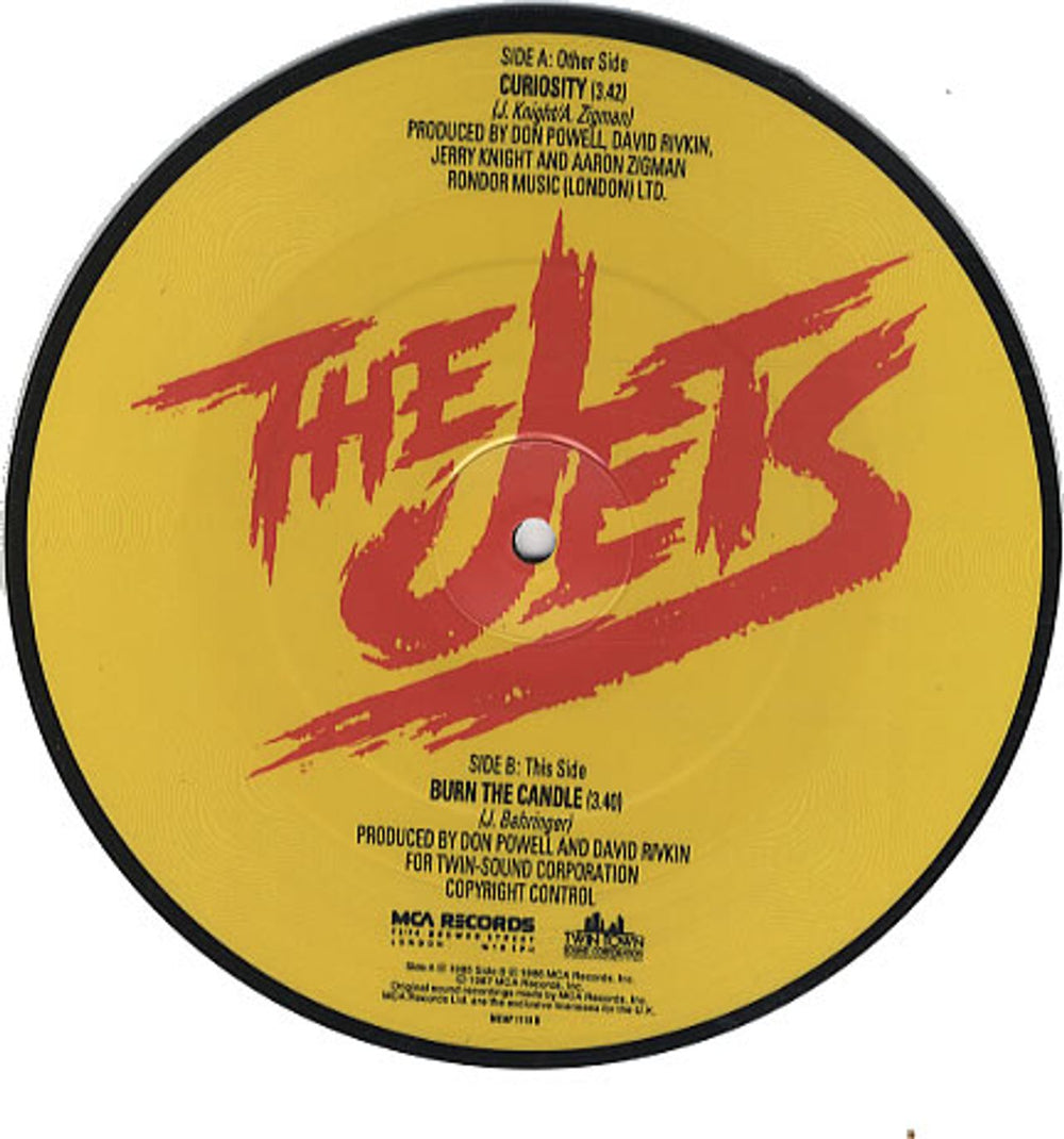 The Jets Curiosity UK 7" vinyl picture disc (7 inch picture disc single) JEZ7PCU339688