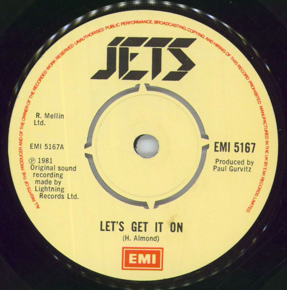 The Jets [Rockabilly] Let's Get It On UK 7" vinyl single (7 inch record / 45) 56T07LE817077