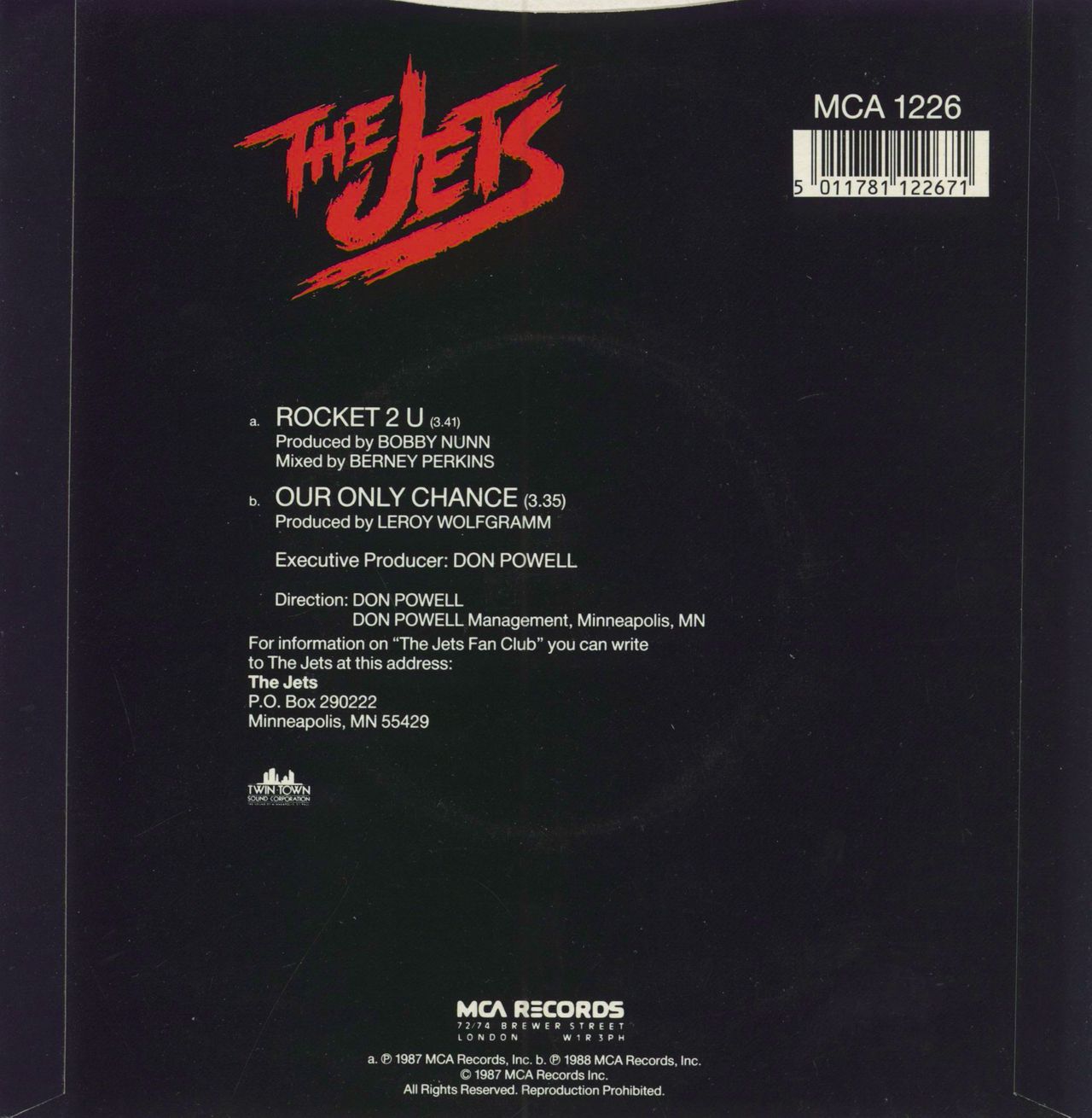 The Jets Rocket 2 U UK 7" vinyl single (7 inch record / 45) 5011781122671