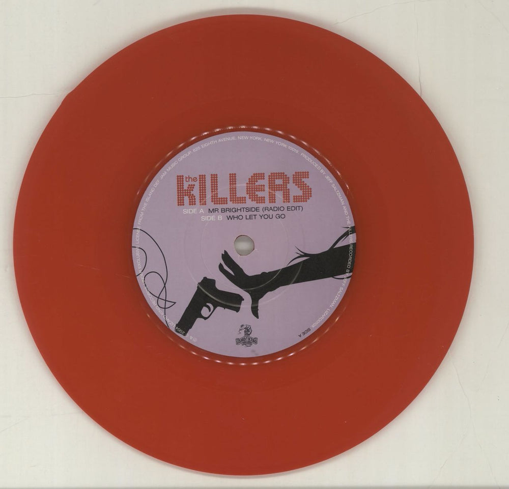 The Killers Mr Brightside - Red Vinyl + Poster UK 7" vinyl single (7 inch record / 45) TKI07MR284111