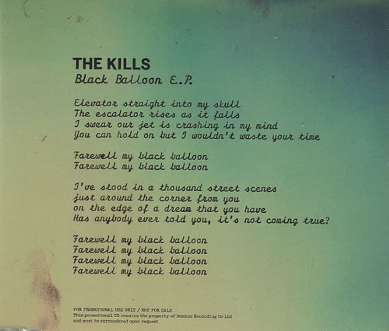 The Kills Black Balloon E.P. UK Promo CD single (CD5 / 5") RUG318CDP