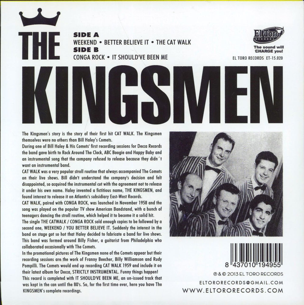 The Kingsmen The Kingsmen EP - Neon Vinyl Spanish 7" vinyl single (7 inch record / 45) KGS07TH769191