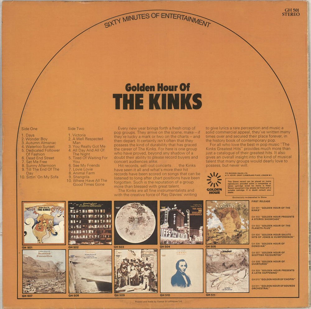 The Kinks Golden Hour Of The Kinks - 1st - EX UK vinyl LP album (LP record)