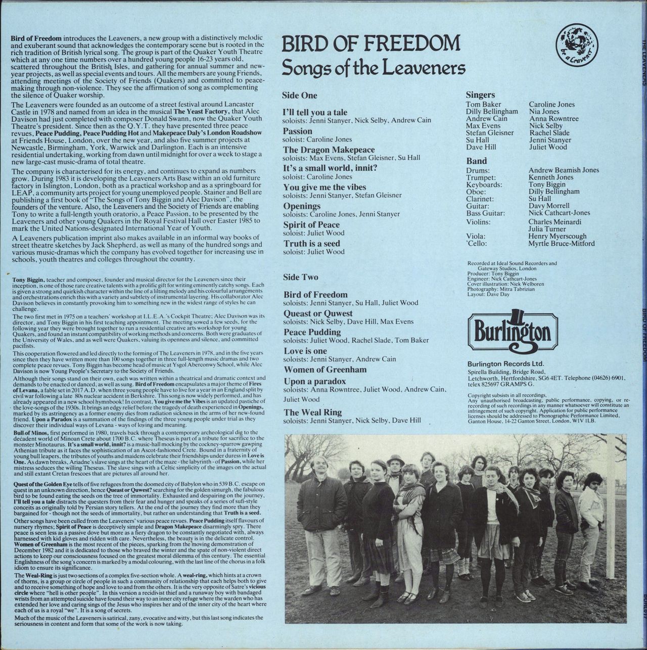 The Leaveners Bird Of Freedom UK vinyl LP album (LP record)