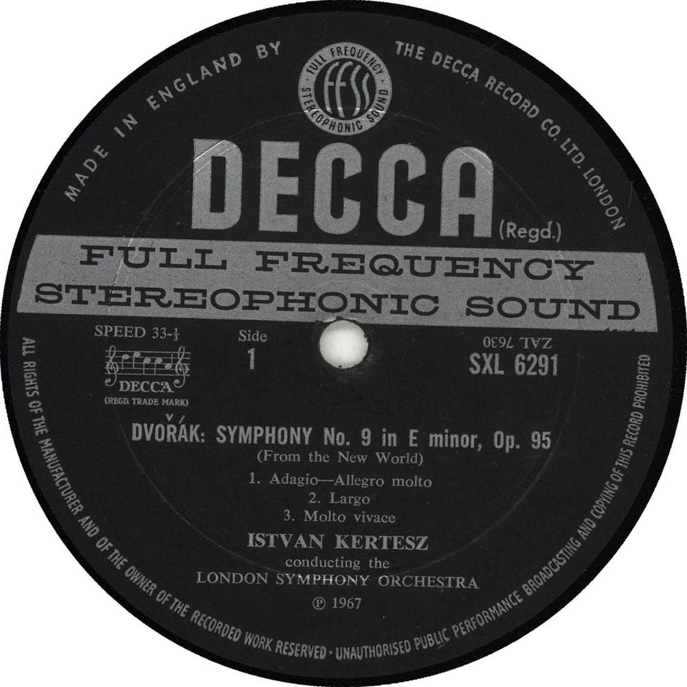 The London Symphony Orchestra Symphony No. 9 'New World' / Overture 'Othello' - 1st UK vinyl LP album (LP record)