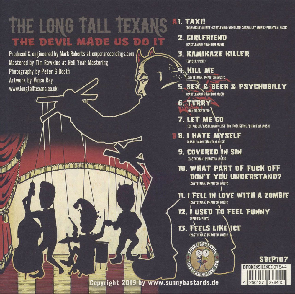 The Long Tall Texans The Devil Made Us Do It - Red German vinyl LP album (LP record) 4250137278445