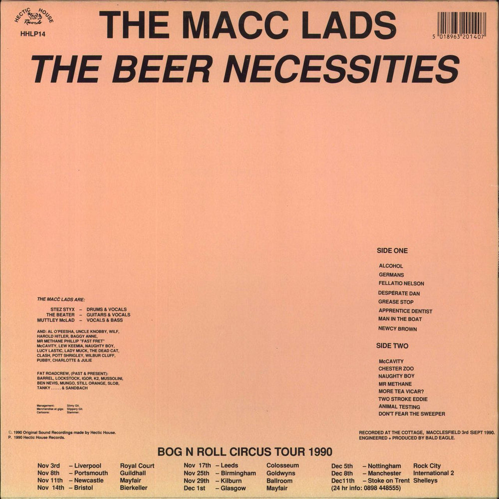 The Macc Lads The Beer Necessities UK vinyl LP album (LP record) 5018963201407