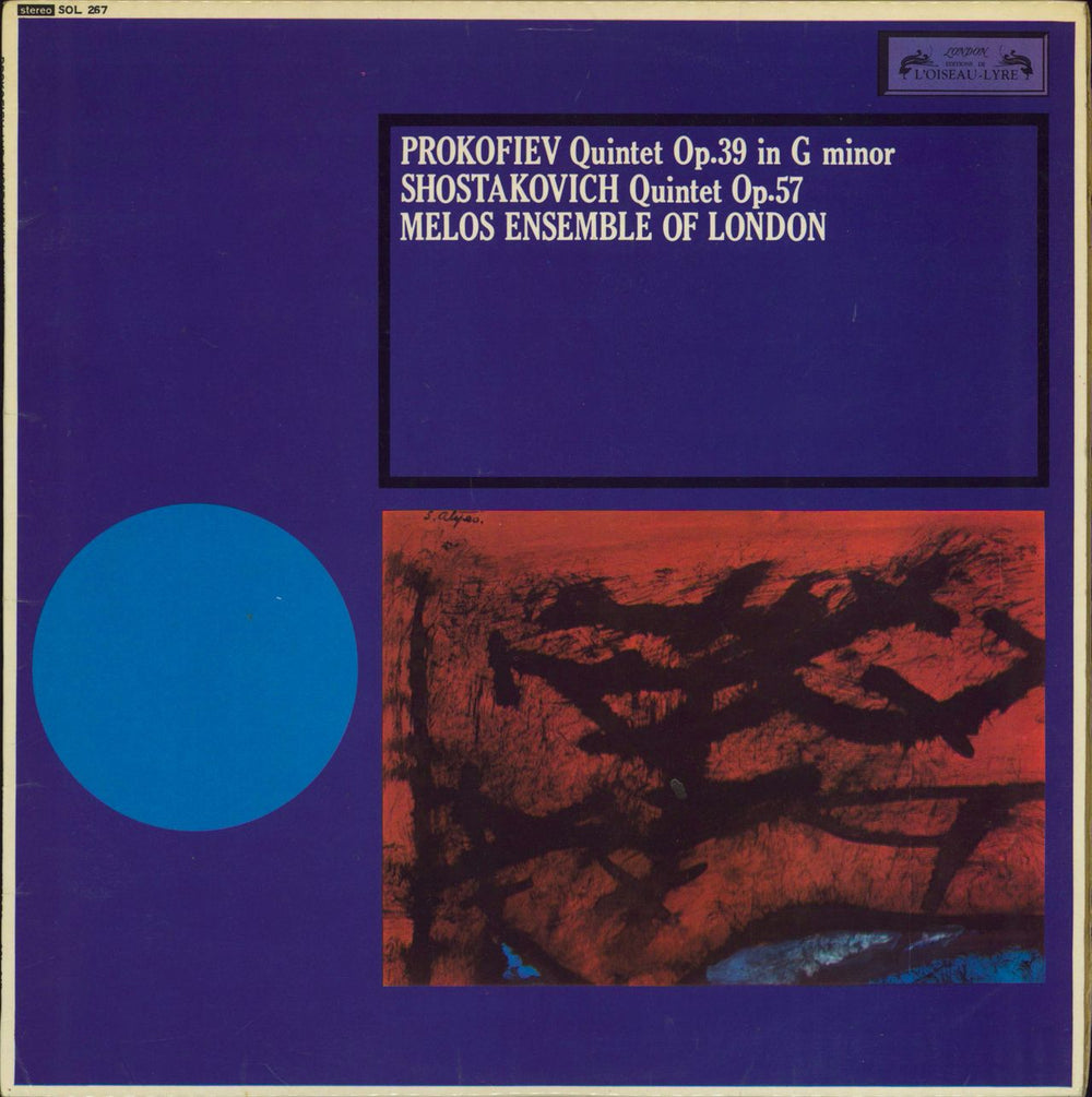 The Melos Ensemble Prokofiev: Quintet Op. 39 in G Minor / Shostakovich: Quintet Op. 57 - 1st UK vinyl LP album (LP record) SOL267