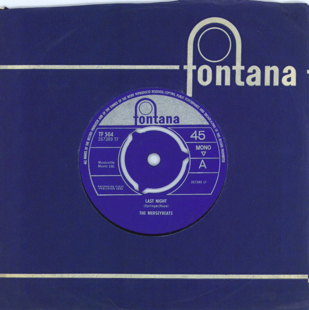 The Merseybeats Last Night UK 7" vinyl single (7 inch record / 45) TF504