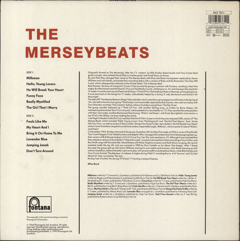 The Merseybeats The Merseybeats - EX UK vinyl LP album (LP record) 042284276115