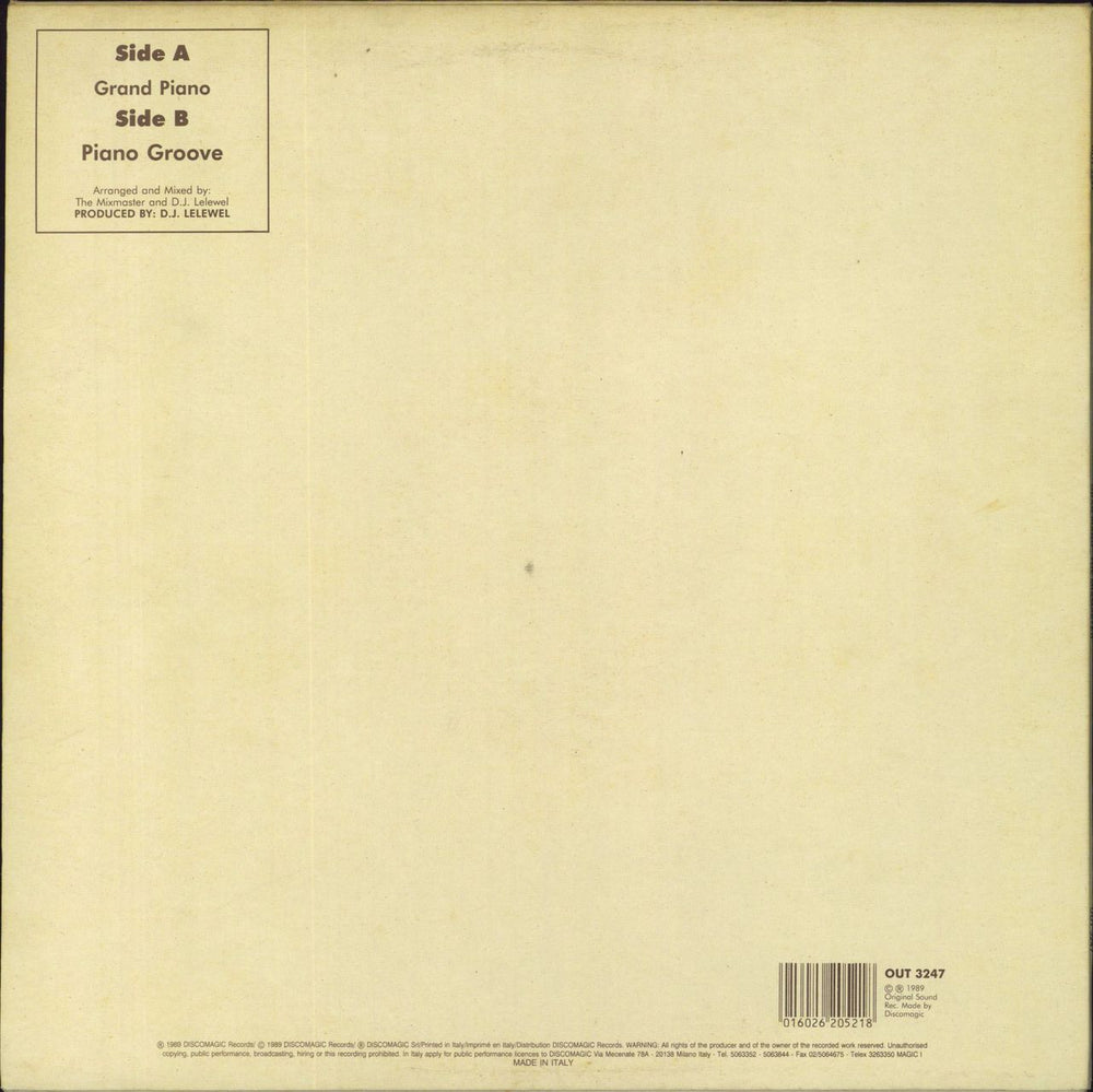 The Mixmaster Grand Piano Italian vinyl LP album (LP record) 016026205218