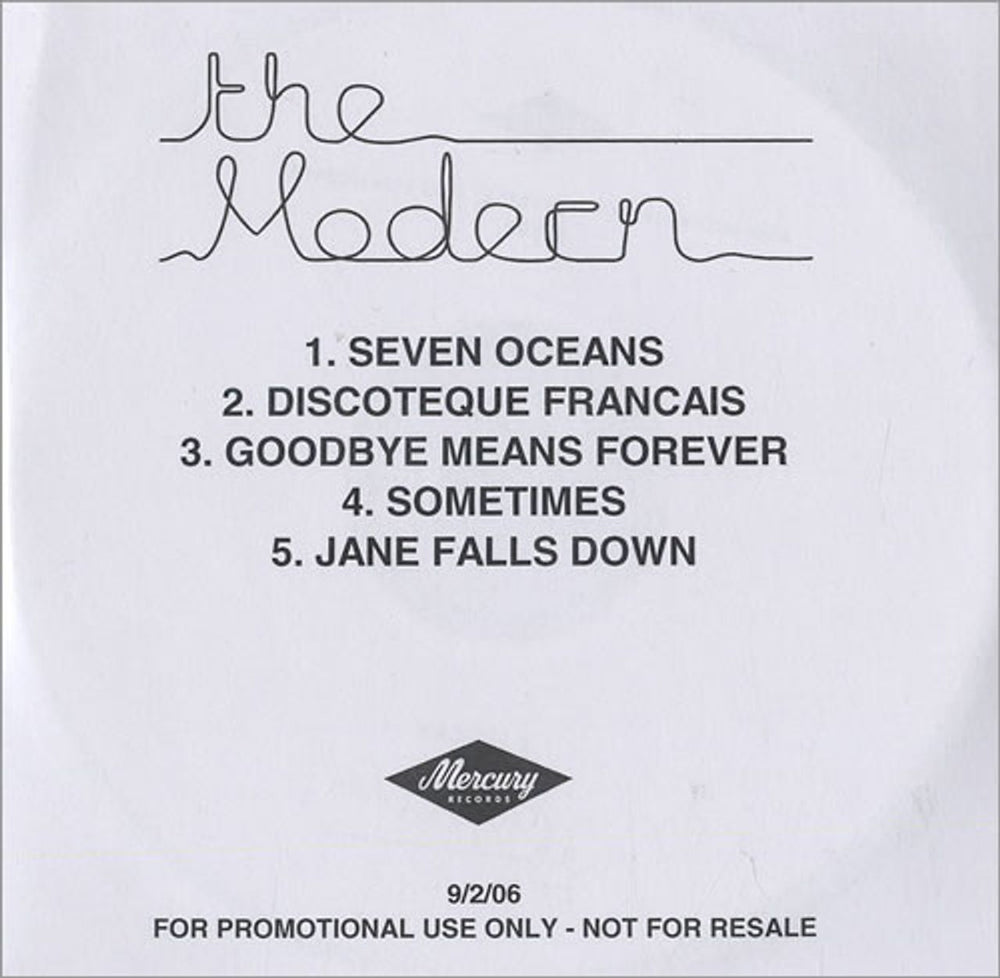 The Modern Modern Industry - Album Sampler UK Promo CD-R acetate CD-R ACETATE