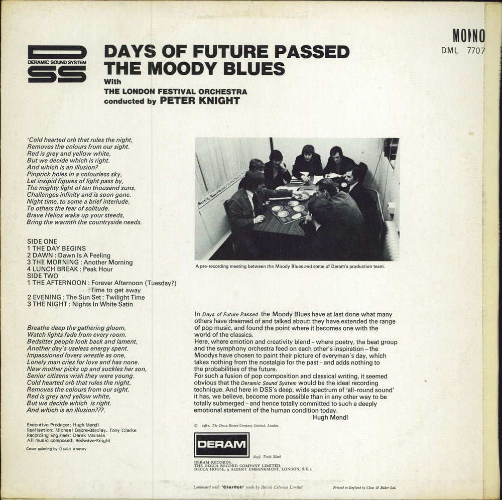 The Moody Blues Days Of Future Passed - Deep Groove UK vinyl LP album (LP record)