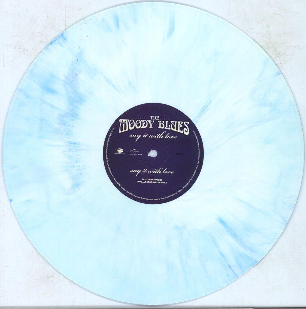 The Moody Blues Say It With Love - White Marbled UK 12" vinyl single (12 inch record / Maxi-single) MBL12SA806510