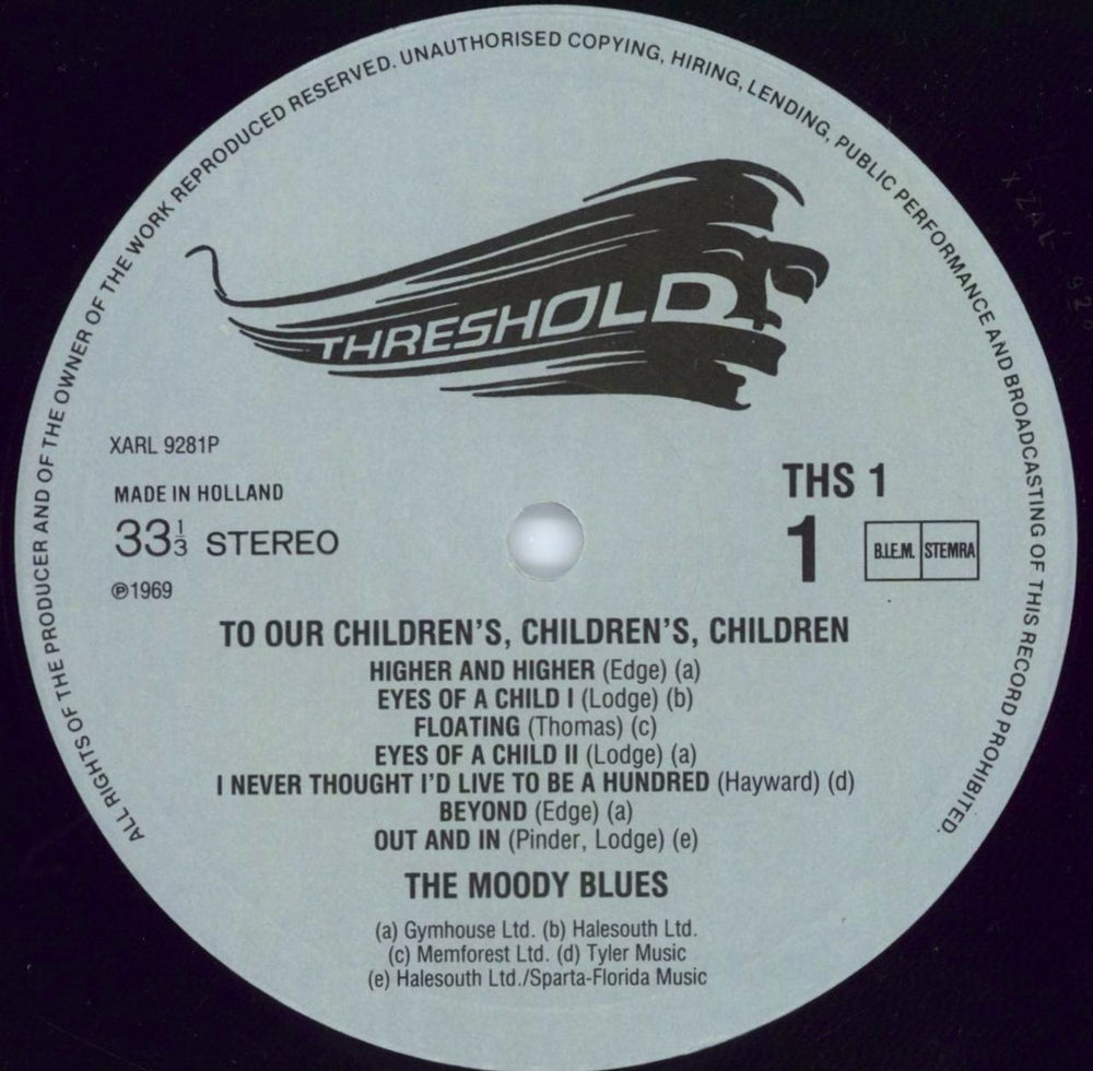 The Moody Blues To Our Children's Children's Children + insert Dutch vinyl LP album (LP record) MBLLPTO770946